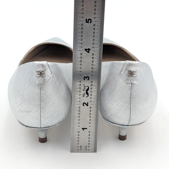 Sam Edelman Franci Kitten Heel Pump Women's Pointed Toe Silver Size US5.5M EU36 - Picture 5 of 9